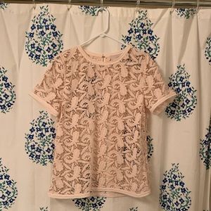Loft - Blush Paisley Lace Top - Large